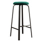 Contemporary Matte Finish Upholstered Stool Footrest Iron Bar Stool Blackish Green 1 Piece Clearhalo 'Bar Furniture' 'Bar Stools' 'bar_stools' 'furn' 'furn_bar_stools' 'Furniture' 'furniture_bar_stools' 'Kitchen & Dining Furniture' 4926769
