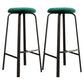 Contemporary Matte Finish Upholstered Stool Footrest Iron Bar Stool Blackish Green 2 Piece Set Clearhalo 'Bar Furniture' 'Bar Stools' 'bar_stools' 'furn' 'furn_bar_stools' 'Furniture' 'furniture_bar_stools' 'Kitchen & Dining Furniture' 4926770