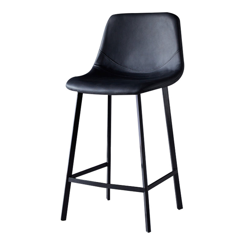 Scandinavian Leather Restaurant Stool Matte Finish Footrest Barstool Clearhalo 'Bar Furniture' 'Bar Stools' 'bar_stools' 'furn' 'furn_bar_stools' 'Furniture' 'furniture_bar_stools' 'Kitchen & Dining Furniture' 4926822