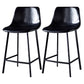 Scandinavian Leather Restaurant Stool Matte Finish Footrest Barstool Gloss Black 2 Piece Set Counter Stool(26"H) Clearhalo 'Bar Furniture' 'Bar Stools' 'bar_stools' 'furn' 'furn_bar_stools' 'Furniture' 'furniture_bar_stools' 'Kitchen & Dining Furniture' 4926829