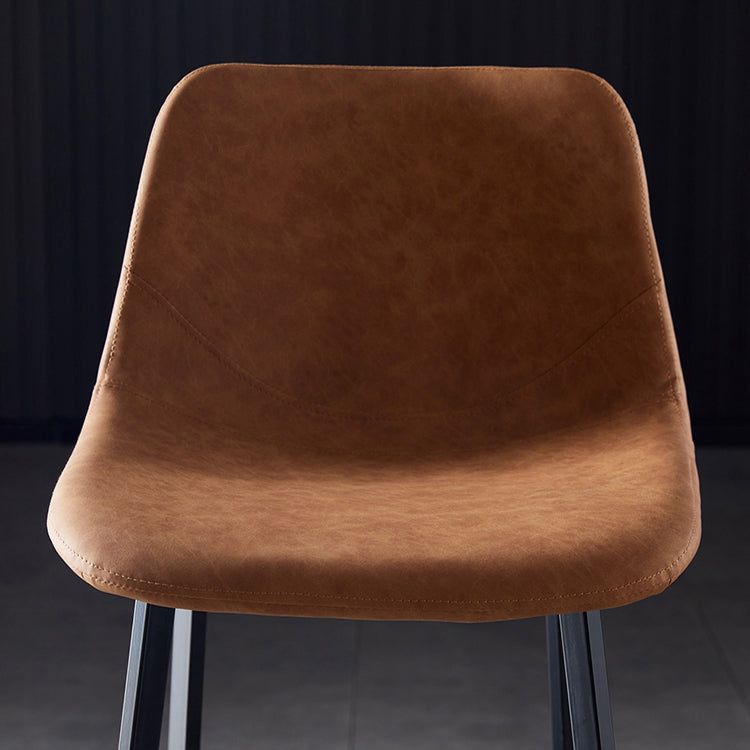 Scandinavian Leather Restaurant Stool Matte Finish Footrest Barstool Clearhalo 'Bar Furniture' 'Bar Stools' 'bar_stools' 'furn' 'furn_bar_stools' 'Furniture' 'furniture_bar_stools' 'Kitchen & Dining Furniture' 4926831