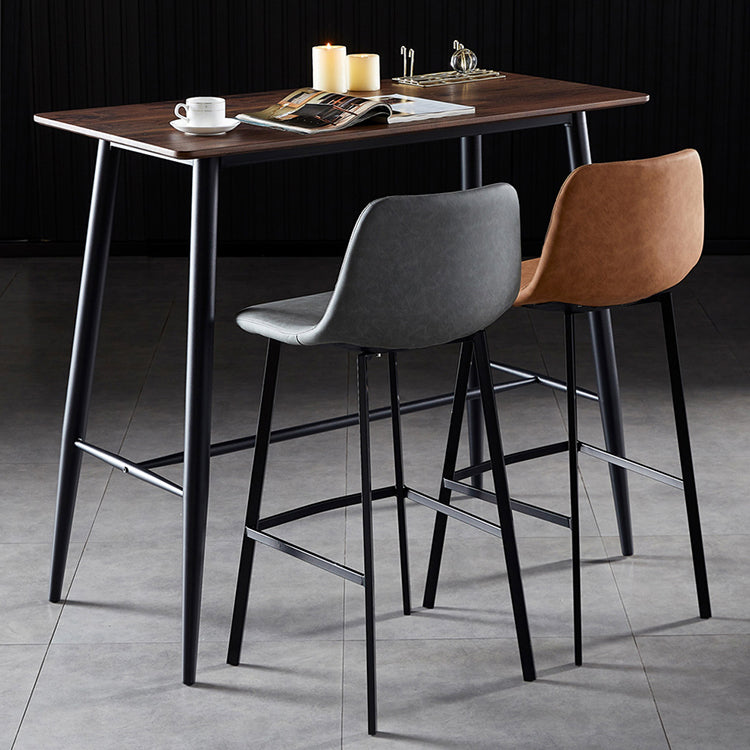 Scandinavian Leather Restaurant Stool Matte Finish Footrest Barstool Clearhalo 'Bar Furniture' 'Bar Stools' 'bar_stools' 'furn' 'furn_bar_stools' 'Furniture' 'furniture_bar_stools' 'Kitchen & Dining Furniture' 4926840