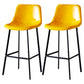Scandinavian Leather Restaurant Stool Matte Finish Footrest Barstool Yellow 2 Piece Set Bar Stool(30"H) Clearhalo 'Bar Furniture' 'Bar Stools' 'bar_stools' 'furn' 'furn_bar_stools' 'Furniture' 'furniture_bar_stools' 'Kitchen & Dining Furniture' 4926845