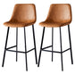 Scandinavian Leather Restaurant Stool Matte Finish Footrest Barstool Brown 2 Piece Set Bar Stool(30"H) Clearhalo 'Bar Furniture' 'Bar Stools' 'bar_stools' 'furn' 'furn_bar_stools' 'Furniture' 'furniture_bar_stools' 'Kitchen & Dining Furniture' 4926846