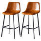 Scandinavian Leather Restaurant Stool Matte Finish Footrest Barstool Light Brown 2 Piece Set Bar Stool(30"H) Clearhalo 'Bar Furniture' 'Bar Stools' 'bar_stools' 'furn' 'furn_bar_stools' 'Furniture' 'furniture_bar_stools' 'Kitchen & Dining Furniture' 4926850