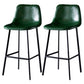 Scandinavian Leather Restaurant Stool Matte Finish Footrest Barstool Dark Green 2 Piece Set Bar Stool(30"H) Clearhalo 'Bar Furniture' 'Bar Stools' 'bar_stools' 'furn' 'furn_bar_stools' 'Furniture' 'furniture_bar_stools' 'Kitchen & Dining Furniture' 4926851