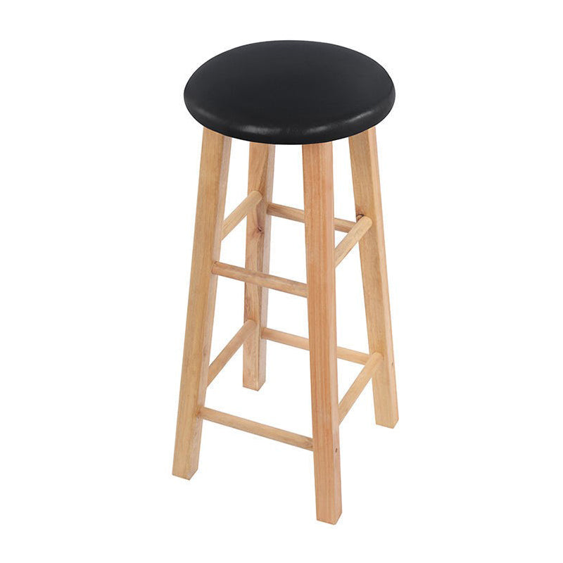 Modern Armless Counter Stool Rubber Wood Kitchen Bar Stool with Seat and Pedal Faux Leather 1 Piece Clearhalo 'Bar Furniture' 'Bar Stools' 'bar_stools' 'furn' 'furn_bar_stools' 'Furniture' 'furniture_bar_stools' 'Kitchen & Dining Furniture' 4926858