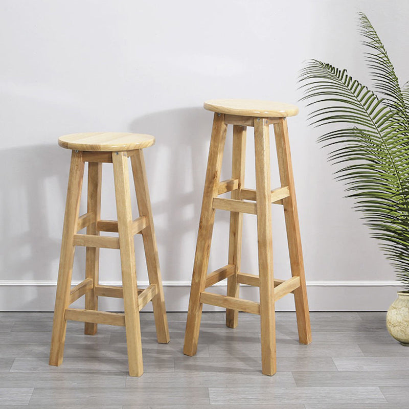 Modern Armless Counter Stool Rubber Wood Kitchen Bar Stool with Seat and Pedal Clearhalo 'Bar Furniture' 'Bar Stools' 'bar_stools' 'furn' 'furn_bar_stools' 'Furniture' 'furniture_bar_stools' 'Kitchen & Dining Furniture' 4926859
