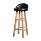 Modern Armless Counter Stool Rubber Wood Kitchen Bar Stool with Seat and Pedal Leather 1 Piece Clearhalo 'Bar Furniture' 'Bar Stools' 'bar_stools' 'furn' 'furn_bar_stools' 'Furniture' 'furniture_bar_stools' 'Kitchen & Dining Furniture' 4926864