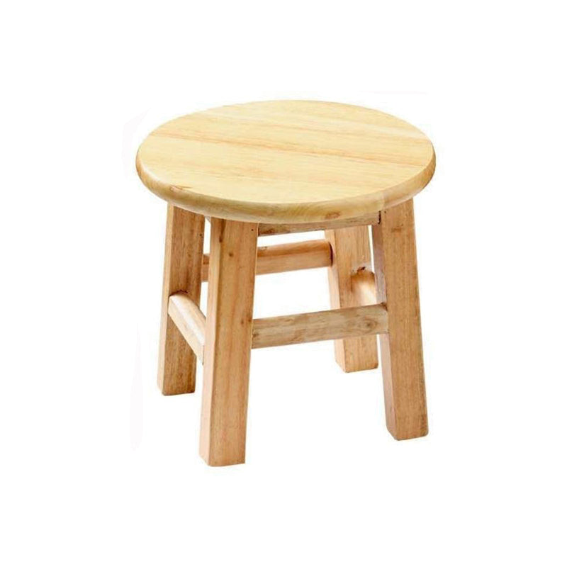 Modern Armless Counter Stool Rubber Wood Kitchen Bar Stool with Seat and Pedal Wood 1 Piece Short Stool(10"H) Clearhalo 'Bar Furniture' 'Bar Stools' 'bar_stools' 'furn' 'furn_bar_stools' 'Furniture' 'furniture_bar_stools' 'Kitchen & Dining Furniture' 4926869