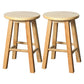 Modern Armless Counter Stool Rubber Wood Kitchen Bar Stool with Seat and Pedal Wood 2 Piece Set Short Stool(20"H) Clearhalo 'Bar Furniture' 'Bar Stools' 'bar_stools' 'furn' 'furn_bar_stools' 'Furniture' 'furniture_bar_stools' 'Kitchen & Dining Furniture' 4926882