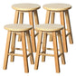 Modern Armless Counter Stool Rubber Wood Kitchen Bar Stool with Seat and Pedal Wood 4 Piece Set Short Stool(20"H) Clearhalo 'Bar Furniture' 'Bar Stools' 'bar_stools' 'furn' 'furn_bar_stools' 'Furniture' 'furniture_bar_stools' 'Kitchen & Dining Furniture' 4926883