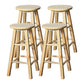 Modern Armless Counter Stool Rubber Wood Kitchen Bar Stool with Seat and Pedal Wood 4 Piece Set Counter Stool (23.5"H) Clearhalo 'Bar Furniture' 'Bar Stools' 'bar_stools' 'furn' 'furn_bar_stools' 'Furniture' 'furniture_bar_stools' 'Kitchen & Dining Furniture' 4926886