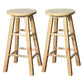 Modern Armless Counter Stool Rubber Wood Kitchen Bar Stool with Seat and Pedal Wood 2 Piece Set Bar Stool (28" H) Clearhalo 'Bar Furniture' 'Bar Stools' 'bar_stools' 'furn' 'furn_bar_stools' 'Furniture' 'furniture_bar_stools' 'Kitchen & Dining Furniture' 4926888