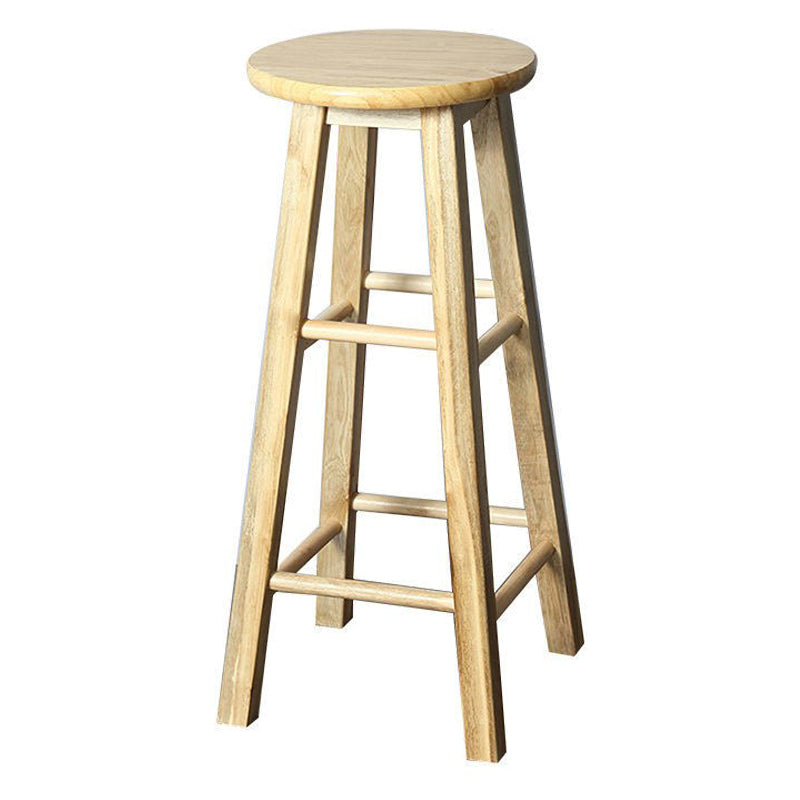 Modern Armless Counter Stool Rubber Wood Kitchen Bar Stool with Seat and Pedal Wood 1 Piece Bar Stool(31"H) Clearhalo 'Bar Furniture' 'Bar Stools' 'bar_stools' 'furn' 'furn_bar_stools' 'Furniture' 'furniture_bar_stools' 'Kitchen & Dining Furniture' 4926890