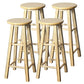 Modern Armless Counter Stool Rubber Wood Kitchen Bar Stool with Seat and Pedal Wood 4 Piece Set Bar Stool(31"H) Clearhalo 'Bar Furniture' 'Bar Stools' 'bar_stools' 'furn' 'furn_bar_stools' 'Furniture' 'furniture_bar_stools' 'Kitchen & Dining Furniture' 4926892