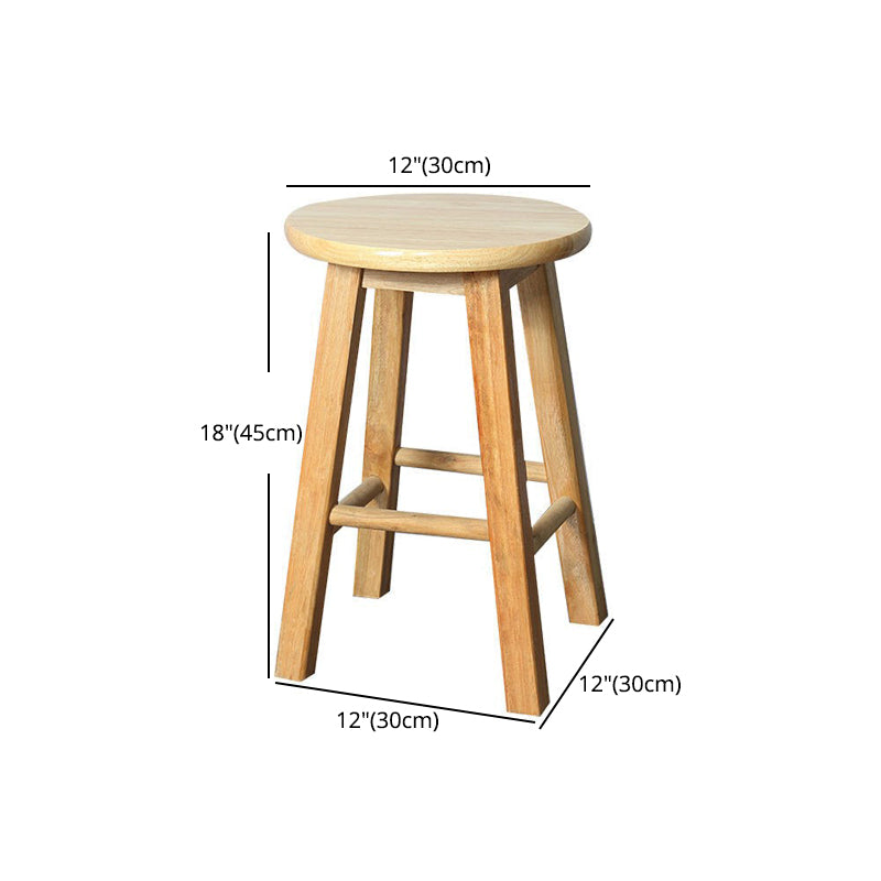 Modern Armless Counter Stool Rubber Wood Kitchen Bar Stool with Seat and Pedal Clearhalo 'Bar Furniture' 'Bar Stools' 'bar_stools' 'furn' 'furn_bar_stools' 'Furniture' 'furniture_bar_stools' 'Kitchen & Dining Furniture' 4926894