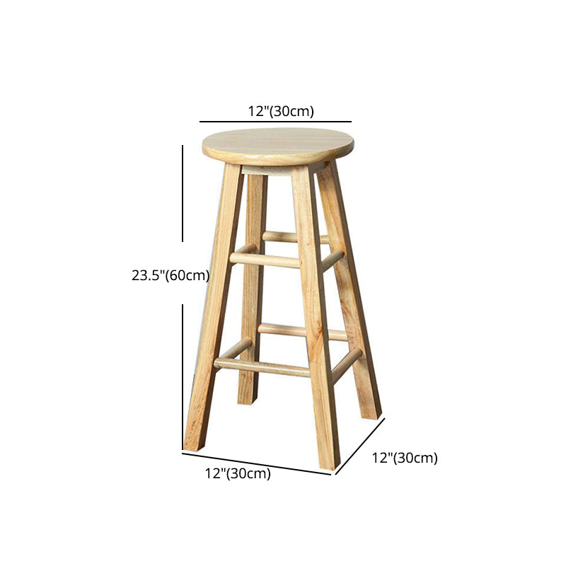 Modern Armless Counter Stool Rubber Wood Kitchen Bar Stool with Seat and Pedal Clearhalo 'Bar Furniture' 'Bar Stools' 'bar_stools' 'furn' 'furn_bar_stools' 'Furniture' 'furniture_bar_stools' 'Kitchen & Dining Furniture' 4926896