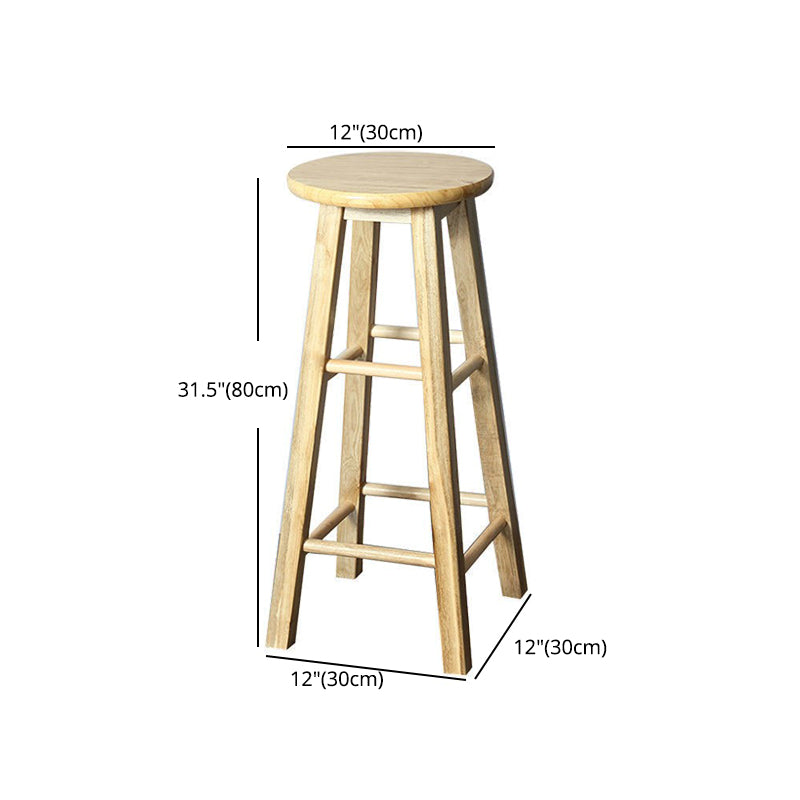 Modern Armless Counter Stool Rubber Wood Kitchen Bar Stool with Seat and Pedal Clearhalo 'Bar Furniture' 'Bar Stools' 'bar_stools' 'furn' 'furn_bar_stools' 'Furniture' 'furniture_bar_stools' 'Kitchen & Dining Furniture' 4926898