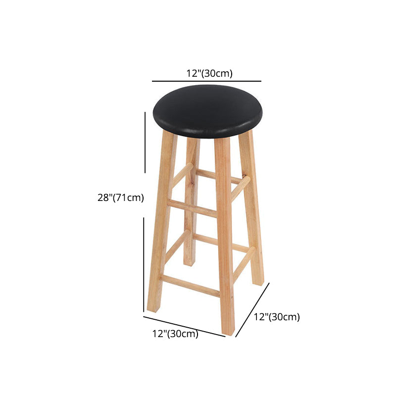 Modern Armless Counter Stool Rubber Wood Kitchen Bar Stool with Seat and Pedal Clearhalo 'Bar Furniture' 'Bar Stools' 'bar_stools' 'furn' 'furn_bar_stools' 'Furniture' 'furniture_bar_stools' 'Kitchen & Dining Furniture' 4926902