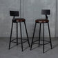 Industrial Armless Backrest Counter Stool Steel Cafe Bar Stool with Velvet Cushion Clearhalo 'Bar Furniture' 'Bar Stools' 'bar_stools' 'furn' 'furn_bar_stools' 'Furniture' 'furniture_bar_stools' 'Kitchen & Dining Furniture' 4926913