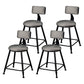 Industrial Armless Backrest Counter Stool Steel Cafe Bar Stool with Velvet Cushion Grey 4 Piece Set Short Stool(18"H) Clearhalo 'Bar Furniture' 'Bar Stools' 'bar_stools' 'furn' 'furn_bar_stools' 'Furniture' 'furniture_bar_stools' 'Kitchen & Dining Furniture' 4926914