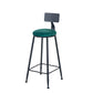 Industrial Armless Backrest Counter Stool Steel Cafe Bar Stool with Velvet Cushion Clearhalo 'Bar Furniture' 'Bar Stools' 'bar_stools' 'furn' 'furn_bar_stools' 'Furniture' 'furniture_bar_stools' 'Kitchen & Dining Furniture' 4926917