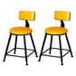 Industrial Armless Backrest Counter Stool Steel Cafe Bar Stool with Velvet Cushion Yellow 2 Piece Set Short Stool(18"H) Clearhalo 'Bar Furniture' 'Bar Stools' 'bar_stools' 'furn' 'furn_bar_stools' 'Furniture' 'furniture_bar_stools' 'Kitchen & Dining Furniture' 4926918