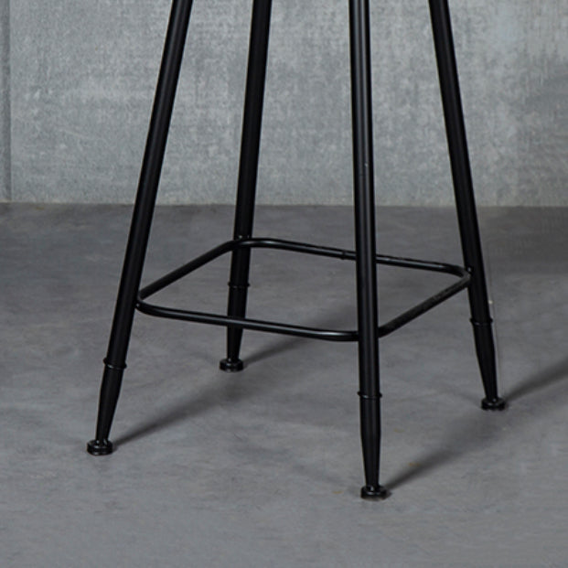 Industrial Armless Backrest Counter Stool Steel Cafe Bar Stool with Velvet Cushion Clearhalo 'Bar Furniture' 'Bar Stools' 'bar_stools' 'furn' 'furn_bar_stools' 'Furniture' 'furniture_bar_stools' 'Kitchen & Dining Furniture' 4926921