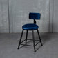 Industrial Armless Backrest Counter Stool Steel Cafe Bar Stool with Velvet Cushion Dark Blue 1 Piece Short Stool(18"H) Clearhalo 'Bar Furniture' 'Bar Stools' 'bar_stools' 'furn' 'furn_bar_stools' 'Furniture' 'furniture_bar_stools' 'Kitchen & Dining Furniture' 4926922