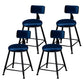 Industrial Armless Backrest Counter Stool Steel Cafe Bar Stool with Velvet Cushion Dark Blue 4 Piece Set Short Stool(18"H) Clearhalo 'Bar Furniture' 'Bar Stools' 'bar_stools' 'furn' 'furn_bar_stools' 'Furniture' 'furniture_bar_stools' 'Kitchen & Dining Furniture' 4926925