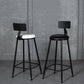 Industrial Armless Backrest Counter Stool Steel Cafe Bar Stool with Velvet Cushion Clearhalo 'Bar Furniture' 'Bar Stools' 'bar_stools' 'furn' 'furn_bar_stools' 'Furniture' 'furniture_bar_stools' 'Kitchen & Dining Furniture' 4926926