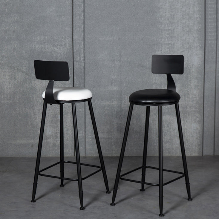 Industrial Armless Backrest Counter Stool Steel Cafe Bar Stool with Velvet Cushion Clearhalo 'Bar Furniture' 'Bar Stools' 'bar_stools' 'furn' 'furn_bar_stools' 'Furniture' 'furniture_bar_stools' 'Kitchen & Dining Furniture' 4926926
