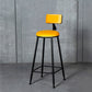 Industrial Armless Backrest Counter Stool Steel Cafe Bar Stool with Velvet Cushion Yellow 1 Piece Clearhalo 'Bar Furniture' 'Bar Stools' 'bar_stools' 'furn' 'furn_bar_stools' 'Furniture' 'furniture_bar_stools' 'Kitchen & Dining Furniture' 4926927
