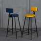 Industrial Armless Backrest Counter Stool Steel Cafe Bar Stool with Velvet Cushion Clearhalo 'Bar Furniture' 'Bar Stools' 'bar_stools' 'furn' 'furn_bar_stools' 'Furniture' 'furniture_bar_stools' 'Kitchen & Dining Furniture' 4926928
