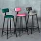 Industrial Armless Backrest Counter Stool Steel Cafe Bar Stool with Velvet Cushion Clearhalo 'Bar Furniture' 'Bar Stools' 'bar_stools' 'furn' 'furn_bar_stools' 'Furniture' 'furniture_bar_stools' 'Kitchen & Dining Furniture' 4926931