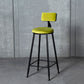 Industrial Armless Backrest Counter Stool Steel Cafe Bar Stool with Velvet Cushion Fluorescent Green 1 Piece Clearhalo 'Bar Furniture' 'Bar Stools' 'bar_stools' 'furn' 'furn_bar_stools' 'Furniture' 'furniture_bar_stools' 'Kitchen & Dining Furniture' 4926934