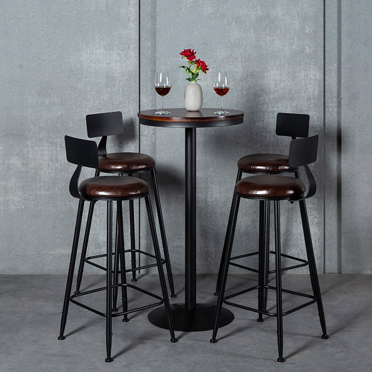Industrial Armless Backrest Counter Stool Steel Cafe Bar Stool with Velvet Cushion Clearhalo 'Bar Furniture' 'Bar Stools' 'bar_stools' 'furn' 'furn_bar_stools' 'Furniture' 'furniture_bar_stools' 'Kitchen & Dining Furniture' 4926935