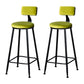 Industrial Armless Backrest Counter Stool Steel Cafe Bar Stool with Velvet Cushion Fluorescent Green 2 Piece Set Clearhalo 'Bar Furniture' 'Bar Stools' 'bar_stools' 'furn' 'furn_bar_stools' 'Furniture' 'furniture_bar_stools' 'Kitchen & Dining Furniture' 4926936