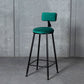Industrial Armless Backrest Counter Stool Steel Cafe Bar Stool with Velvet Cushion Green 1 Piece Clearhalo 'Bar Furniture' 'Bar Stools' 'bar_stools' 'furn' 'furn_bar_stools' 'Furniture' 'furniture_bar_stools' 'Kitchen & Dining Furniture' 4926942