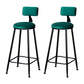 Industrial Armless Backrest Counter Stool Steel Cafe Bar Stool with Velvet Cushion Green 2 Piece Set Clearhalo 'Bar Furniture' 'Bar Stools' 'bar_stools' 'furn' 'furn_bar_stools' 'Furniture' 'furniture_bar_stools' 'Kitchen & Dining Furniture' 4926943
