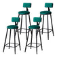 Industrial Armless Backrest Counter Stool Steel Cafe Bar Stool with Velvet Cushion Green 4 Piece Set Clearhalo 'Bar Furniture' 'Bar Stools' 'bar_stools' 'furn' 'furn_bar_stools' 'Furniture' 'furniture_bar_stools' 'Kitchen & Dining Furniture' 4926944
