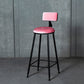 Industrial Armless Backrest Counter Stool Steel Cafe Bar Stool with Velvet Cushion Pink 1 Piece Clearhalo 'Bar Furniture' 'Bar Stools' 'bar_stools' 'furn' 'furn_bar_stools' 'Furniture' 'furniture_bar_stools' 'Kitchen & Dining Furniture' 4926945