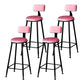 Industrial Armless Backrest Counter Stool Steel Cafe Bar Stool with Velvet Cushion Pink 4 Piece Set Clearhalo 'Bar Furniture' 'Bar Stools' 'bar_stools' 'furn' 'furn_bar_stools' 'Furniture' 'furniture_bar_stools' 'Kitchen & Dining Furniture' 4926947