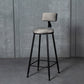 Industrial Armless Backrest Counter Stool Steel Cafe Bar Stool with Velvet Cushion Grey 1 Piece Clearhalo 'Bar Furniture' 'Bar Stools' 'bar_stools' 'furn' 'furn_bar_stools' 'Furniture' 'furniture_bar_stools' 'Kitchen & Dining Furniture' 4926948