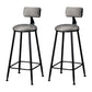 Industrial Armless Backrest Counter Stool Steel Cafe Bar Stool with Velvet Cushion Grey 2 Piece Set Clearhalo 'Bar Furniture' 'Bar Stools' 'bar_stools' 'furn' 'furn_bar_stools' 'Furniture' 'furniture_bar_stools' 'Kitchen & Dining Furniture' 4926949
