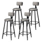 Industrial Armless Backrest Counter Stool Steel Cafe Bar Stool with Velvet Cushion Grey 4 Piece Set Clearhalo 'Bar Furniture' 'Bar Stools' 'bar_stools' 'furn' 'furn_bar_stools' 'Furniture' 'furniture_bar_stools' 'Kitchen & Dining Furniture' 4926950