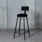Industrial Armless Backrest Counter Stool Steel Cafe Bar Stool with Velvet Cushion Black 1 Piece Clearhalo 'Bar Furniture' 'Bar Stools' 'bar_stools' 'furn' 'furn_bar_stools' 'Furniture' 'furniture_bar_stools' 'Kitchen & Dining Furniture' 4926951