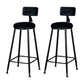 Industrial Armless Backrest Counter Stool Steel Cafe Bar Stool with Velvet Cushion Black 2 Piece Set Clearhalo 'Bar Furniture' 'Bar Stools' 'bar_stools' 'furn' 'furn_bar_stools' 'Furniture' 'furniture_bar_stools' 'Kitchen & Dining Furniture' 4926952