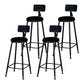 Industrial Armless Backrest Counter Stool Steel Cafe Bar Stool with Velvet Cushion Black 4 Piece Set Clearhalo 'Bar Furniture' 'Bar Stools' 'bar_stools' 'furn' 'furn_bar_stools' 'Furniture' 'furniture_bar_stools' 'Kitchen & Dining Furniture' 4926953